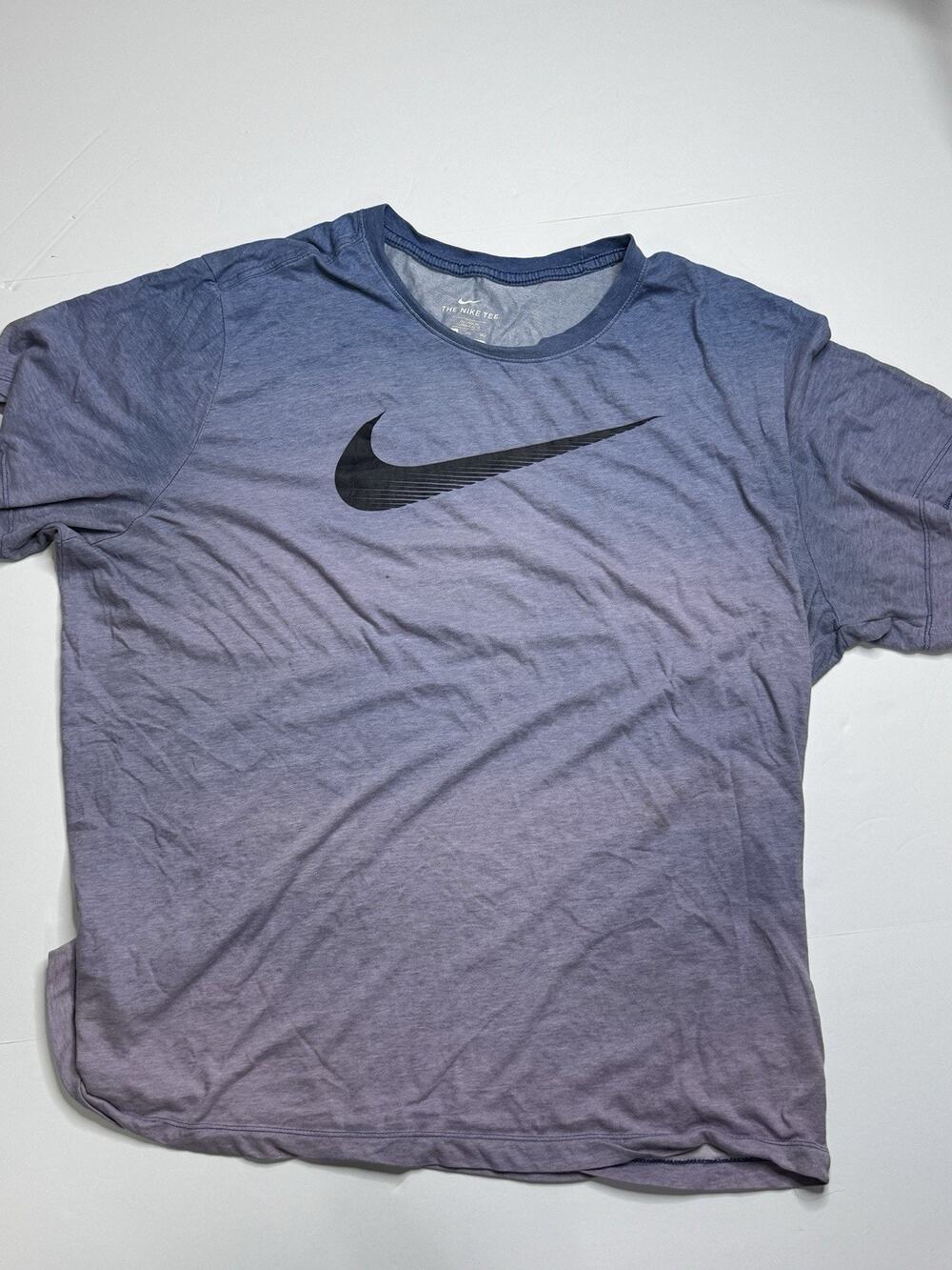 Nike Dri-FIT Mens 3XL Tall Blue Swoosh Graphic Training Gym T Shirt